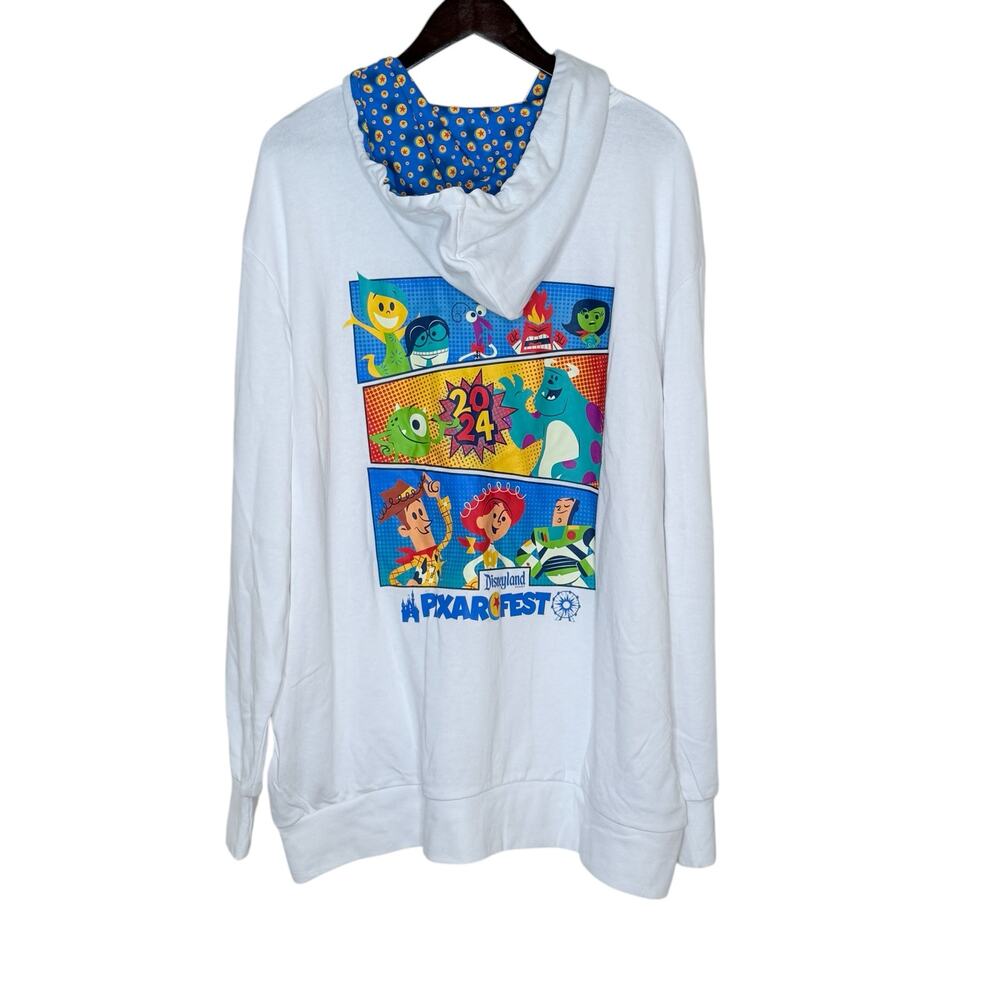 Disneyland Pixar‎ Fest Toy Story White Zip Hoodie Mens XXL Disney Theme Parks